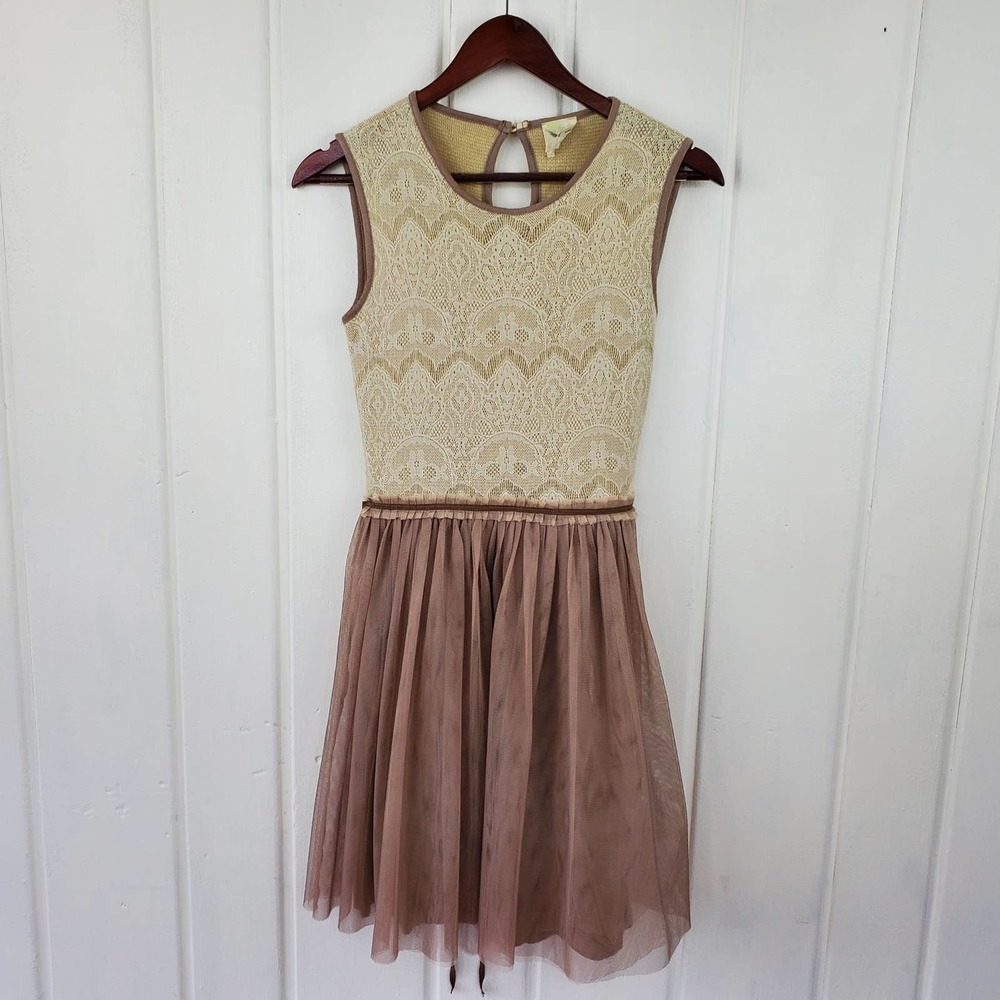 Weston Wear Anthropologie Sz Small Lace Sleeveless Dulcie Tulle Mini Dress